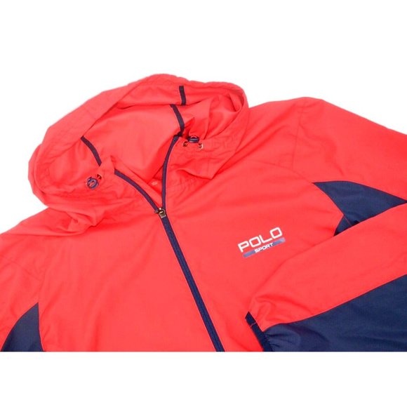 POLO SPORT PERFORMANCE‎ Vintage Men's Hooded Windbreaker SIZE XL Red - Picture 5 of 7